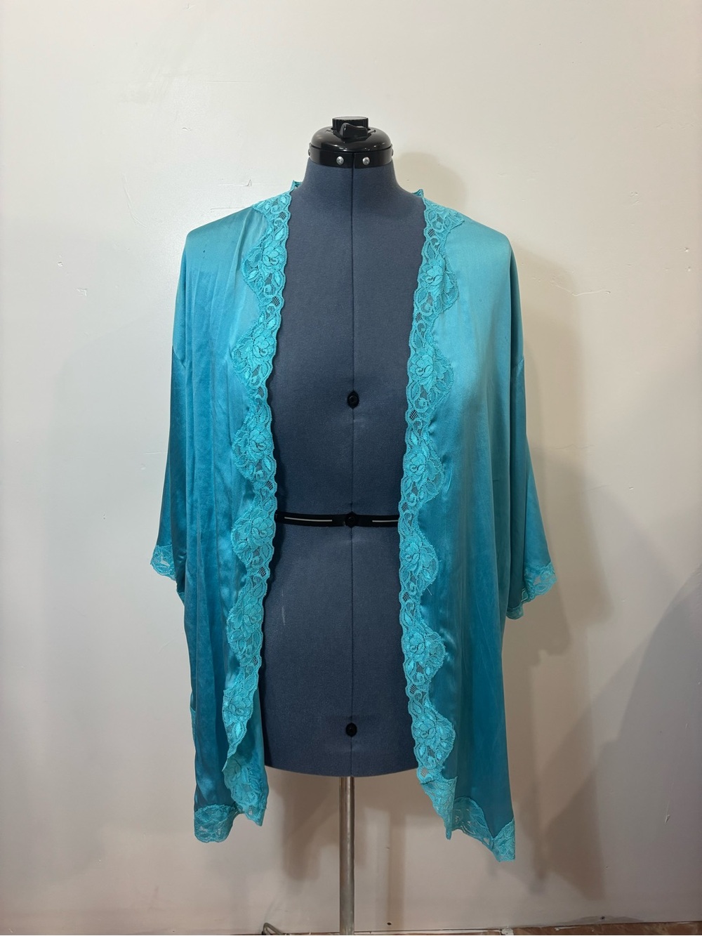 Y2K silk robe Mary green